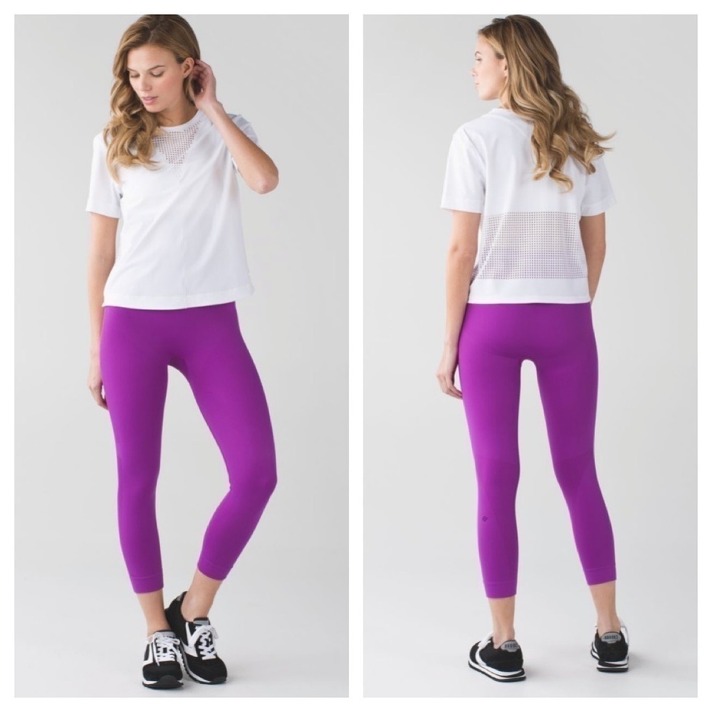 Lululemon Zone In Crop Leggings Violet Seamless